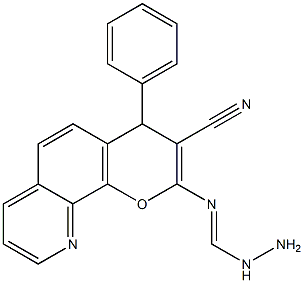 4-Phenyl-2-[(hydrazinomethylene)amino]-4H-pyrano[3,2-h]quinoline-3-carbonitrile Struktur