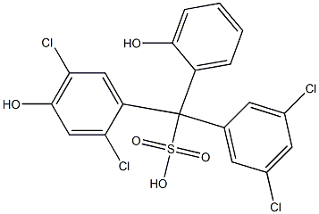 (3,5-Dichlorophenyl)(2,5-dichloro-4-hydroxyphenyl)(2-hydroxyphenyl)methanesulfonic acid Struktur