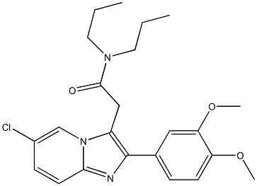 6-Chloro-2-(3,4-dimethoxyphenyl)-N,N-dipropylimidazo[1,2-a]pyridine-3-acetamide Struktur