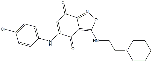 3-[2-(1-Piperidinyl)ethylamino]-5-(4-chlorophenylamino)-2,1-benzisoxazole-4,7-dione Struktur