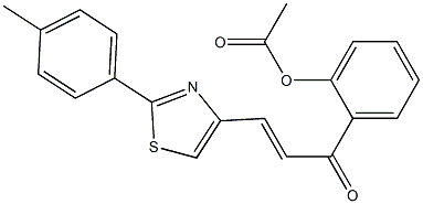 1-(2-Acetoxyphenyl)-3-[2-(4-methylphenyl)thiazol-4-yl]-2-propen-1-one Struktur