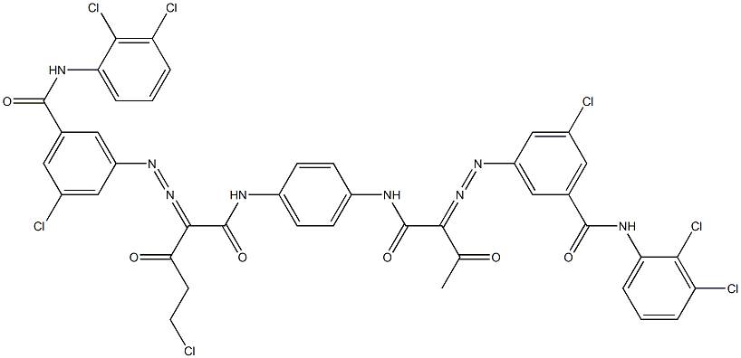 3,3'-[2-(Chloromethyl)-1,4-phenylenebis[iminocarbonyl(acetylmethylene)azo]]bis[N-(2,3-dichlorophenyl)-5-chlorobenzamide] Struktur