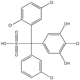 (3-Chlorophenyl)(2,5-dichlorophenyl)(4-chloro-3,5-dihydroxyphenyl)methanesulfonic acid Struktur