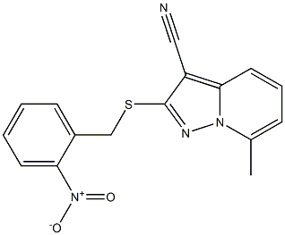 2-[[(2-Nitrophenyl)methyl]thio]-7-methyl-pyrazolo[1,5-a]pyridine-3-carbonitrile Struktur