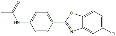 5-Chloro-2-[4-(acetylamino)phenyl]benzoxazole Struktur