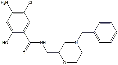 N-(4-Benzylmorpholin-2-ylmethyl)-4-amino-5-chloro-2-hydroxybenzamide Struktur