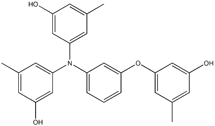 N,N-Bis(3-hydroxy-5-methylphenyl)-3-(3-hydroxy-5-methylphenoxy)benzenamine Struktur