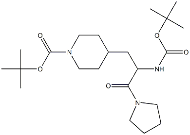 2-N-Boc-amino-3-(1-Boc-piperidin-4-yl)-1-(pyrrolidin-1-yl)propan-1-one Struktur