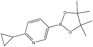 2-cyclopropyl-5-(4,4,5,5-tetramethyl-1,3,2-dioxaborolan-2-yl)pyridine Struktur