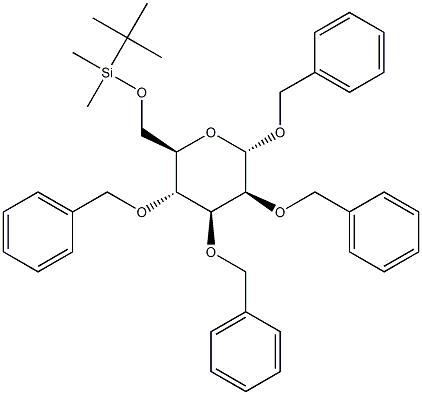 1,2,3,4-Tetra-O-benzyl-6-O-tert-butyldimethylsilyl-a-D-mannopyranose Struktur