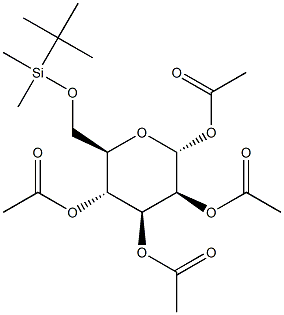 1,2,3,4-Tetra-O-acetyl-6-O-(tert-butyldimethylsilyl)-a-D-mannopyranose Struktur