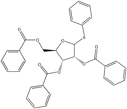 Phenyl-2,3,5-tri-O-benzoyl-D-thioribofuranoside Struktur