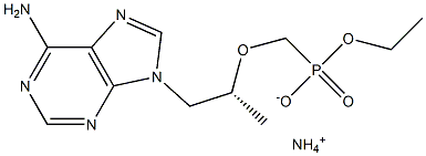 ethyl hydrogen((((R)-1-(6-amino-9H-purin-9-yl)propan-2-yl) oxy)methyl)phosphonate ammonium salt Struktur