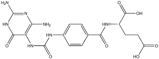 (S)-2-(4-(3-(2,4-diamino-6-oxo-1,6-dihydropyrimidin-5-yl)ureido)benzamido)pentanedioic Acid Struktur