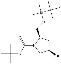 (2R,4R)-2-[[[(1,1-Dimethylethyl)dimethylsilyl]oxy]methyl]-4-hydroxy-1-pyrrolidinecarboxylic Acid 1,1-Dimethylethyl Ester Struktur