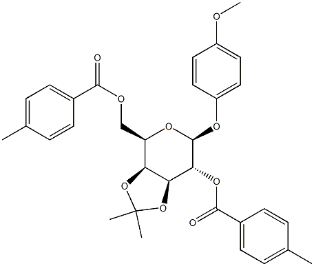 4-Methoxyphenyl3,4-O-isopropylidene-2,6-di-O-toluoyl-b-D-galactopyranoside Struktur