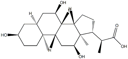 (2S)-2-[(3R,5S,7R,8S,9S,10S,12S,13S,14S,17R)-3,7,12-trihydroxy-10,13-dimethyl-2,3,4,5,6,7,8,9,11,12,14,15,16,17-tetradecahydro-1H-cyclopenta[a]phenanthren-17-yl]propanoic acid Struktur