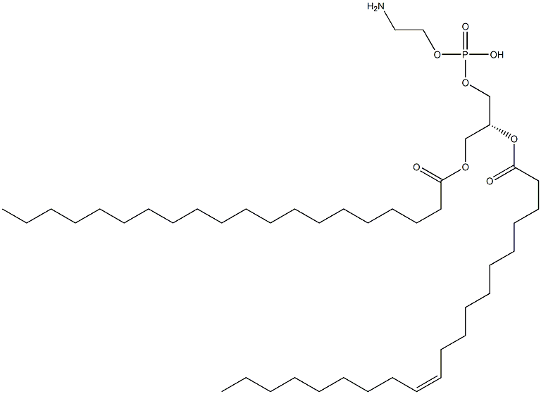 2-aminoethoxy-[(2R)-3-icosanoyloxy-2-[(Z)-icos-11-enoyl]oxy-propoxy]phosphinic acid Struktur