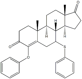 4-phenoxy-7-phenylthio-4-androstene-3,17-dione Struktur