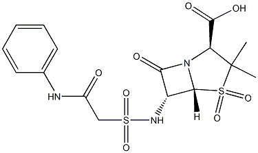 6-((anilinocarbonyl)methylsulfonamido)penicillanic acid sulfone Struktur