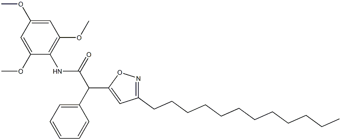 2-(3-dodecylisoxazol-5-yl)-2-phenyl-N-(2,4,6-trimethoxyphenyl)acetamide Struktur