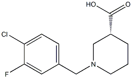 (3R)-1-(4-chloro-3-fluorobenzyl)piperidine-3-carboxylic acid Struktur