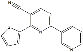 2-pyridin-3-yl-4-thiophen-2-ylpyrimidine-5-carbonitrile Struktur