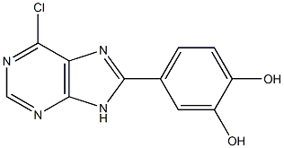 4-(6-chloro-9H-purin-8-yl)benzene-1,2-diol Struktur