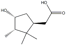 2-[(1S,3S,4R)-4-hydroxy-2,2,3-trimethyl-cyclopentyl]acetic acid Struktur