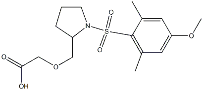 ({1-[(4-METHOXY-2,6-DIMETHYLPHENYL)SULFONYL]PYRROLIDIN-2-YL}METHOXY)ACETIC ACID Struktur