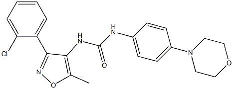 N-[3-(2-chlorophenyl)-5-methylisoxazol-4-yl]-N'-(4-morpholinophenyl)urea Struktur