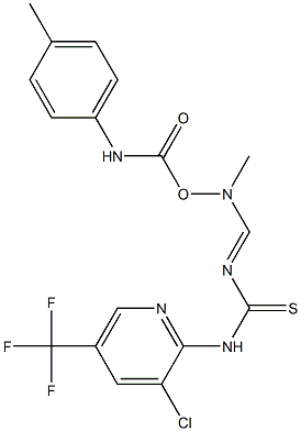 N-[3-chloro-5-(trifluoromethyl)-2-pyridinyl]-N'-((E)-{methyl[(4-toluidinocarbonyl)oxy]amino}methylidene)thiourea Struktur