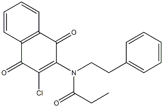 N-(3-chloro-1,4-dioxo-1,4-dihydro-2-naphthalenyl)-N-phenethylpropanamide Struktur