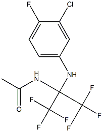 N1-[1-(3-chloro-4-fluoroanilino)-2,2,2-trifluoro-1-(trifluoromethyl)ethyl]acetamide Struktur