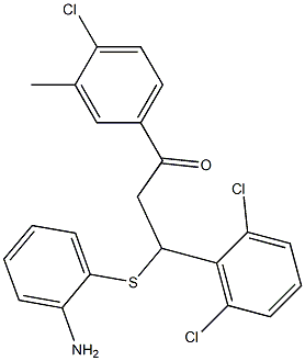 3-[(2-aminophenyl)thio]-1-(4-chloro-3-methylphenyl)-3-(2,6-dichlorophenyl)propan-1-one Struktur