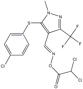 N-{[5-[(4-chlorophenyl)sulfanyl]-1-methyl-3-(trifluoromethyl)-1H-pyrazol-4-yl]methylene}-N-[(2,2-dichloroacetyl)oxy]amine Struktur