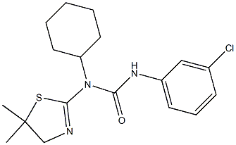 N'-(3-chlorophenyl)-N-cyclohexyl-N-(5,5-dimethyl-4,5-dihydro-1,3-thiazol-2-yl)urea Struktur