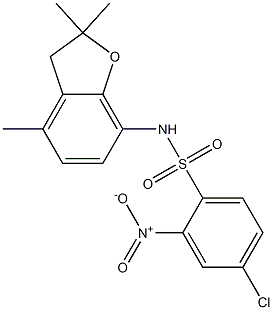 4-chloro-2-nitro-N-(2,2,4-trimethyl-2,3-dihydro-1-benzofuran-7-yl)benzenesulfonamide Struktur