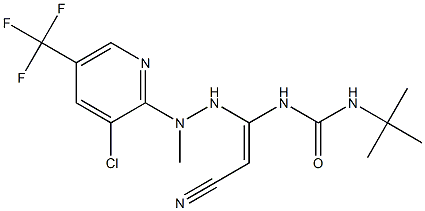 N-(tert-butyl)-N'-(1-{2-[3-chloro-5-(trifluoromethyl)-2-pyridinyl]-2-methylhydrazino}-2-cyanovinyl)urea Struktur