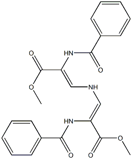 methyl 2-(benzoylamino)-3-{[2-(benzoylamino)-3-methoxy-3-oxo-1-propenyl]amino}acrylate Struktur