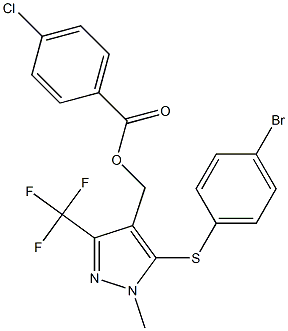 [5-[(4-bromophenyl)sulfanyl]-1-methyl-3-(trifluoromethyl)-1H-pyrazol-4-yl]methyl 4-chlorobenzenecarboxylate Struktur