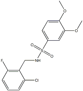 N1-(2-chloro-6-fluorobenzyl)-3,4-dimethoxybenzene-1-sulfonamide Struktur