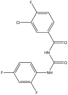 N-(3-chloro-4-fluorobenzoyl)-N'-(2,4-difluorophenyl)urea Struktur