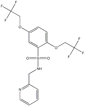 N1-(2-pyridylmethyl)-2,5-di(2,2,2-trifluoroethoxy)benzene-1-sulfonamide Struktur