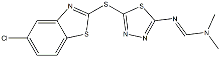 N'-{5-[(5-chloro-1,3-benzothiazol-2-yl)thio]-1,3,4-thiadiazol-2-yl}-N,N-dimethyliminoformamide Struktur