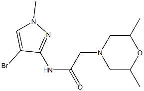 N-(4-bromo-1-methyl-1H-pyrazol-3-yl)-2-(2,6-dimethylmorpholino)acetamide Struktur