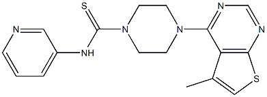 N1-(3-pyridyl)-4-(5-methylthieno[2,3-d]pyrimidin-4-yl)piperazine-1-carbothioamide Struktur