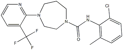 N1-(2-chloro-6-methylphenyl)-4-[3-(trifluoromethyl)-2-pyridyl]-1,4-diazepane-1-carboxamide Struktur