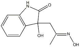 3-hydroxy-3-(2-hydroxyiminopropyl)indolin-2-one Struktur