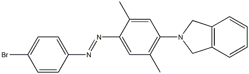 1-(4-bromophenyl)-2-[4-(2,3-dihydro-1H-isoindol-2-yl)-2,5-dimethylphenyl]diaz-1-ene Struktur